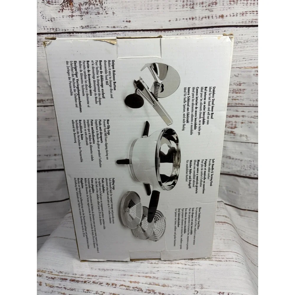 OXO Good Grips Food Mill Stainless Steel 3 Grinding Discs 1071478 White Black